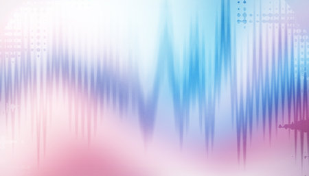 Pastel blue pink abstract soundwave, soft digital waveform equalizer art for modern minimal calm backgroundsの写真素材