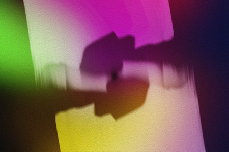 Cinematic handshake shadow gradient abstract, colorful blend silhouette for business partnership and creative artの写真素材