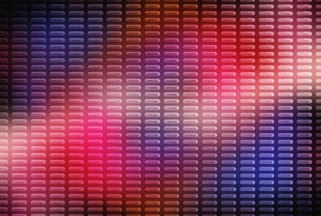 Neon gradient grid pop background, vibrant modern squares pattern for digital art, tech, and design projectsの写真素材