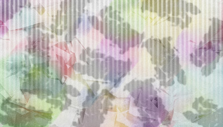 Pastel floral stripe abstract art, soft watercolor flower collage with modern vertical lines for trendy designの写真素材