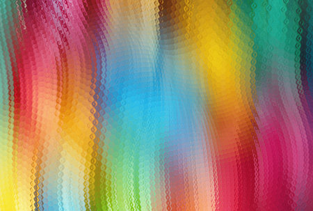 Rainbow glass wave, colorful distortion abstract background, vibrant light texture for modern digital and decor projectsの写真素材