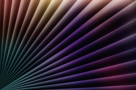 Radiant gradient rays abstract art with geometric fan shapes in vibrant modern colorful digital backgroundの写真素材