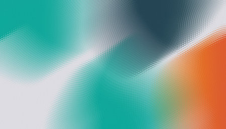 Aqua orange halftone gradient abstract, smooth digital blend, tech-inspired background for modern creative designsの写真素材