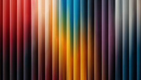 A vibrant spectrum of vertical stripes showcasing a gradient color schemeの写真素材