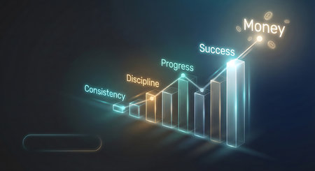 Visualizing financial growth a chart representing money success and consistent progressの素材