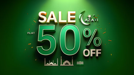 Sale 50% off poster, discount banner design template, vector illustrationの素材