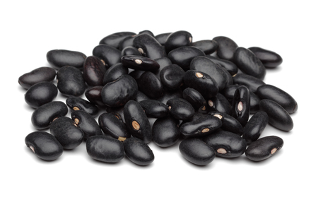 Black beans  isolated on white backgroundの写真素材