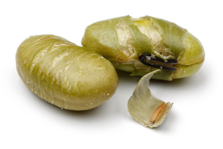 Heap of Mung beans isolated on white background