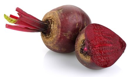 Fresh red beets isolated on white background