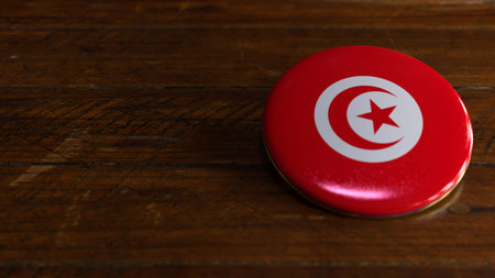 Tunisia Flag-Themed Voting Badge