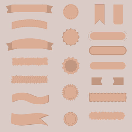 Set of vintage ribbons and labels. Frames for text, buttons, template. Vector illustration. EPS10のイラスト素材