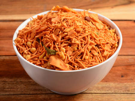 Indian traditional Namkeen Food Mixture or Navratna Mix Namkeen Also Know as Nimco, Namkin, Mixture...