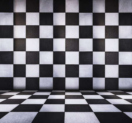 Black and white checked chess board background