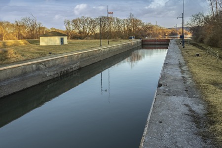 Utica Harbor Lock inside Utica Marsh Wildlife Management Areaの写真素材
