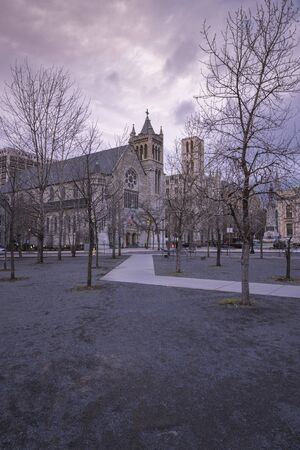 SYRACUSE, NEW YORK - JAN 14, 2020: Wide Angle View of the Cathedral of Immaculate Conception in Syracuse, New York.のeditorial素材