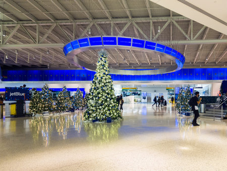 New York, USA - December 25, 2021: Horizontal View of Jamba Juice/CIBO Express Gourmet Markets Outlet.のeditorial素材