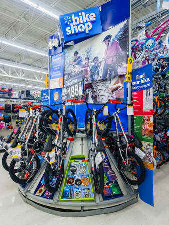 New Hartford, New York - January 3, 2022: Vertical Wide View of Walmart Garden Center.