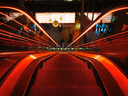 electrical stairs with pretty red lightening ends with love birdsのeditorial素材