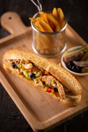 Chicken Pizza Sandwichの写真素材
