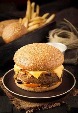 Beef burger 240 grams on demand that will satisfy youの写真素材