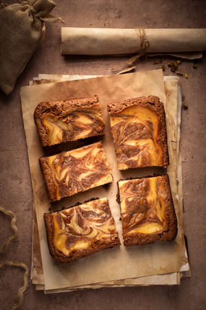 A delicious brownie cake with a strong tasteの写真素材