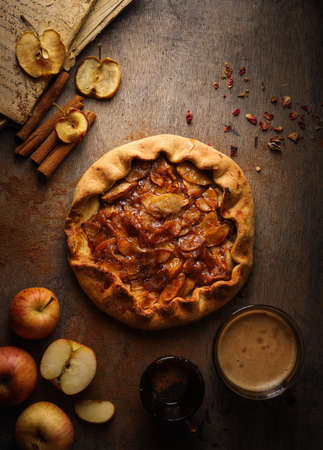Delicious apple pie with another beautiful presentationの写真素材