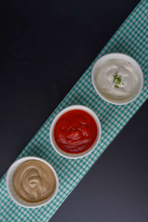 delicious tasty food on black backgroundの写真素材