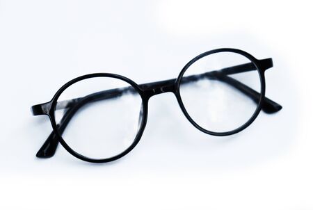 Black Eye Glasses Isolated on White Background