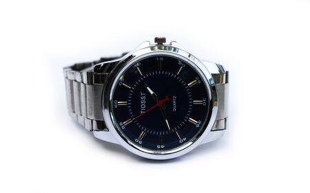 Business man watch in white background. Men's stylish watchesの写真素材