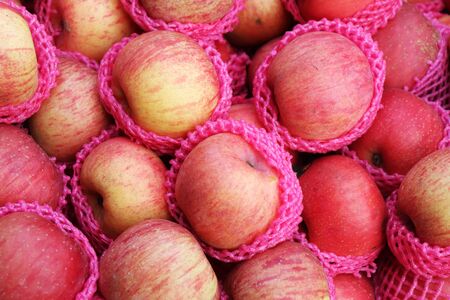 Apples. Lots of apples in a fruit shopの写真素材