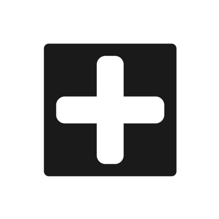 Add icon, flat illustration of plus, vector icon, add sign symbol â Vectorのイラスト素材