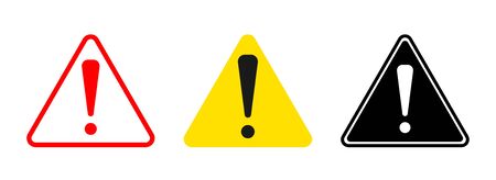 Danger Icon Set, Danger Sign Symbol Vector Illustration