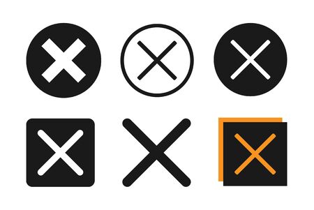 Cancel Icon Set,Cross Icon Flat Illustration Of Cancel â Vectorのイラスト素材