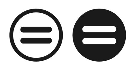 Equal Icon Set, Flat Illustration Of Equal, Vector Icon, Equal Sign Symbol â Vectorのイラスト素材