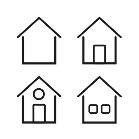 House Icon Set Vector Illustration. Flat Home Icon â Vectorのイラスト素材