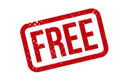 Free Rubber Stamp. Red Free Rubber Grunge Stamp Seal Vector Illustration - Vectorのイラスト素材