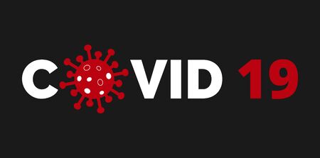 Covid 19 on Black Background. Novel Coronavirus Covid 19 NCoV - Vectorのイラスト素材