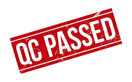 QC Passed Rubber Stamp. Red QC Passed Rubber Grunge Stamp Seal Vector Illustration - Vectorのイラスト素材