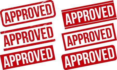 Approved Rubber Stamp Set Vector Illustration - Vectorのイラスト素材