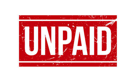 Unpaid Rubber Stamp. Red Unpaid Rubber Grunge Stamp Seal Vector Illustrationのイラスト素材