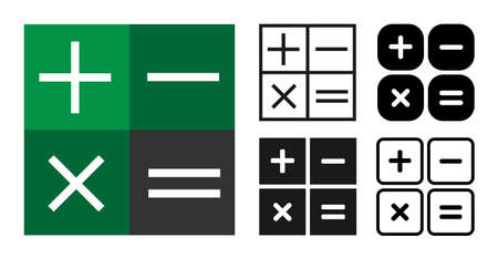Calculator Icon Set, Flat Illustration Of Calculator â Vectorのイラスト素材