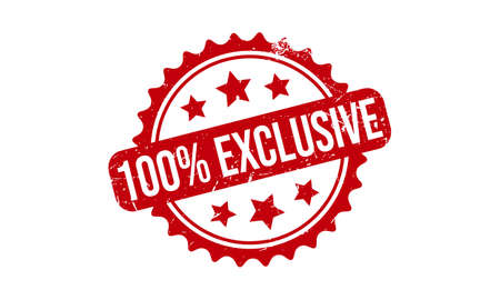 100% Exclusive Rubber Stamp. 100% Exclusive Grunge Stamp Seal Vector Illustration â Vectorのイラスト素材