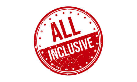 All Inclusive Rubber Stamp. Red All Inclusive Rubber Grunge Stamp Seal Vector Illustrationのイラスト素材