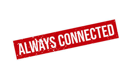 Always Connected Rubber Grunge Stamp Seal Stock Vectorのイラスト素材