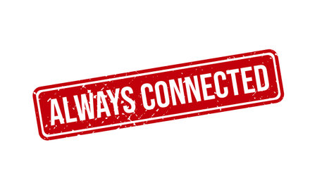 Always Connected Rubber Grunge Stamp Seal Vector Illustrationのイラスト素材