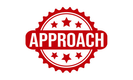 Approach Rubber Stamp. Red Approach Rubber Grunge Stamp Seal Vector Illustrationのイラスト素材