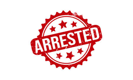 Arrested Rubber Grunge Stamp Seal Vector Illustrationのイラスト素材