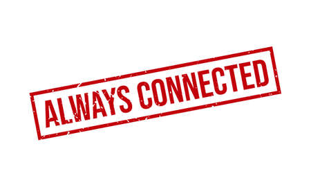 Always Connected Rubber Grunge Stamp Seal Vector Illustrationのイラスト素材