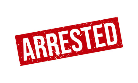 Arrested Rubber Grunge Stamp Seal Stock Vectorのイラスト素材