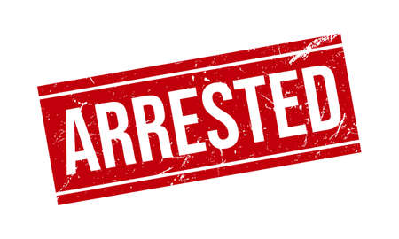 Arrested Rubber Grunge Stamp Seal Vector Illustrationのイラスト素材